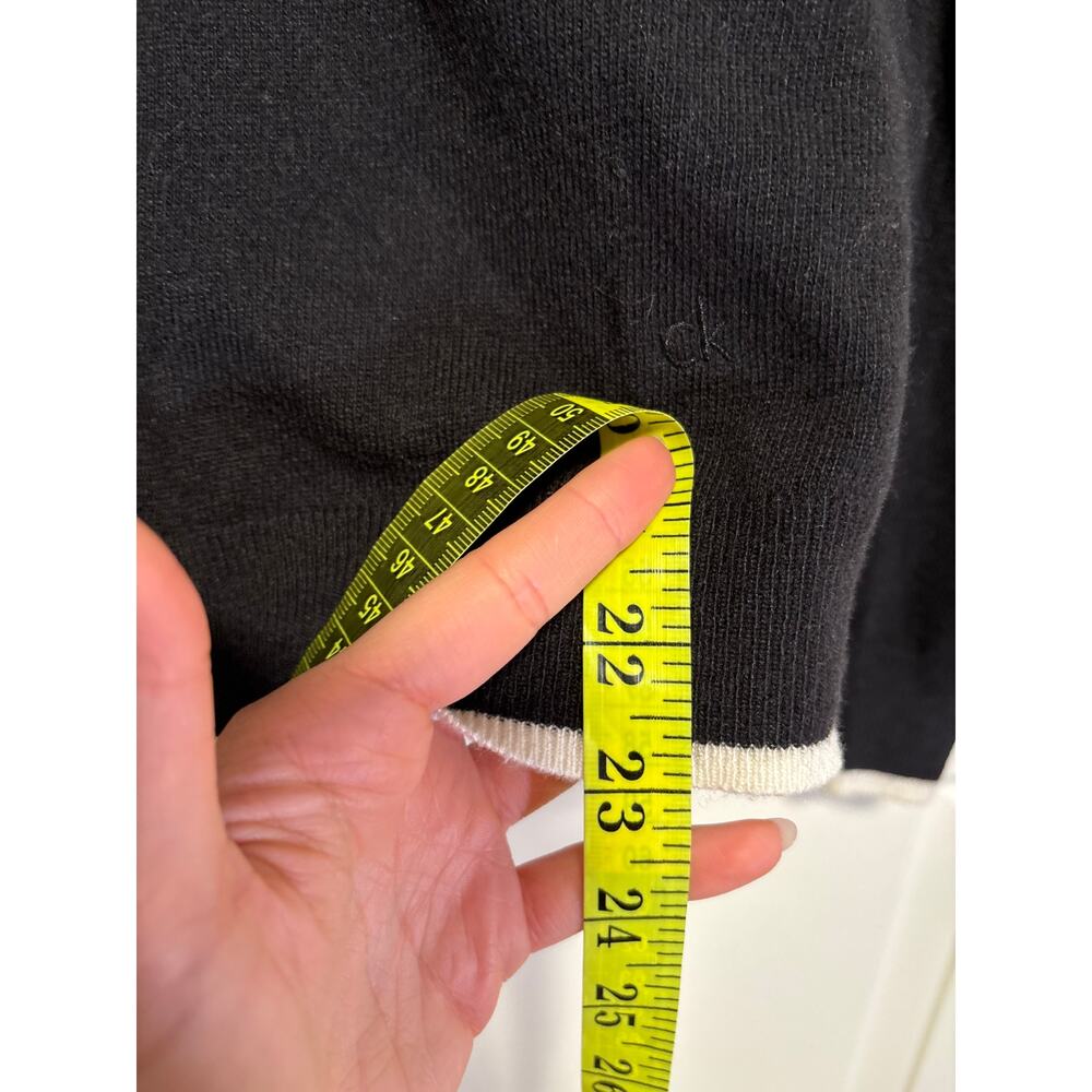 Calvin Klein Women's Black Contrast Trim Crewneck Sweater Size M NWT - Picture 5 of 6